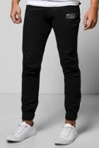 Boohoo Badged Chino Trousers Black