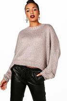 Boohoo Freya Crop Oversized Chunky Jumper