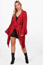 Boohoo Plus Nina Frill Sleeve Duster Jacket