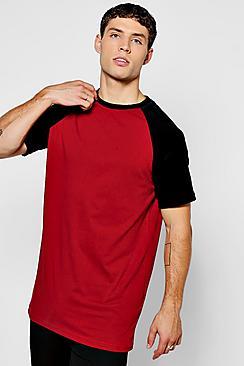 Boohoo Longline T-shirt With Contrast Velour Sleeves
