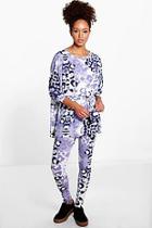 Boohoo Isla Leopard Tie Detail Co-ord Lounge Set