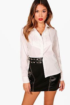 Boohoo Poppy Tuxedo Shirt