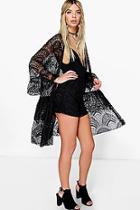Boohoo Dalia Lace Kimono & Shorts Co-ord Set
