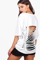 Boohoo Eliza Distressed Back Tee