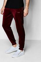 Boohoo Skinny Fit Velour Joggers With Piping