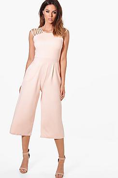 Boohoo Alaia Strappy Detail Culotte Jumpsuit