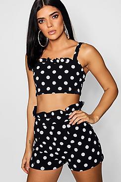 Boohoo Polka Dot Short Co-ord