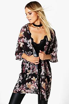 Boohoo Georgia Floral Chiffon Kimono
