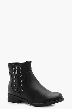 Boohoo Jasmine Stud & Zip Chelsea Boots