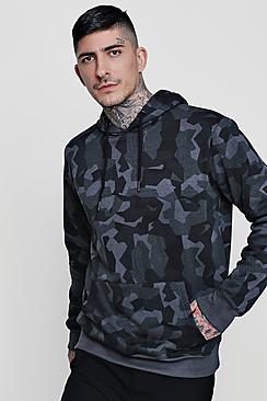 Boohoo Over The Head Camo Hoodie
