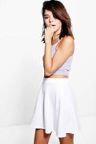 Boohoo Roseanna Fit And Flare Skater Skirt Ivory