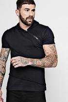 Boohoo Hooded Zip T-shirt