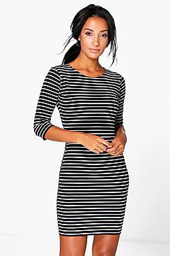 Boohoo Tabbie 3/4 Sleeved Bodycon Dress