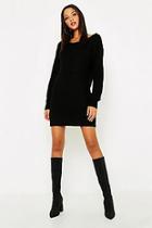 Boohoo Tall Slash Neck Soft Knit Jumper Dress