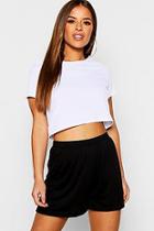 Boohoo Petite Basic Jersey Curved Hem Pj Shorts
