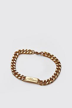 Boohoo Man Emboss Chain Bracelet