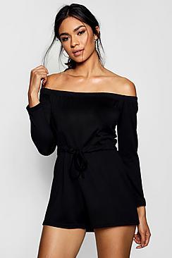 Boohoo Bardot Lounge Playsuit