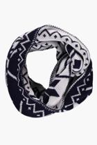Boohoo Arabella Snowflake Fairisle Reversible Snood Navy