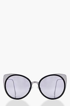 Boohoo Aleena Metal Frame Cat Eye Sunglasses