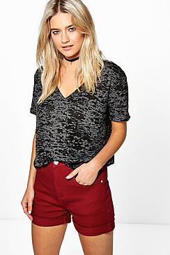 Boohoo Hetty High Waist Denim Mom Shorts