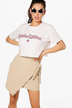Boohoo Alice Woven Cord Wrap & Tie Mini Skirt