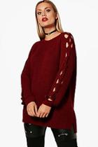 Boohoo Plus Lindsey Twist Sleeve Detail Jumper