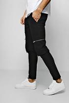 Boohoo Tapered Fit Zip Pocket Cargo Trousers