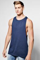 Boohoo Tank Top With Racer Back Navy
