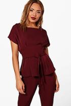 Boohoo Chelsea Woven Belted Top