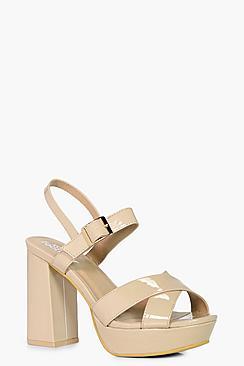Boohoo Gabriella Cross Strap Platform Heels
