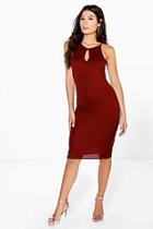 Boohoo Jasmine Racer Neck Keyhole Mini Dress