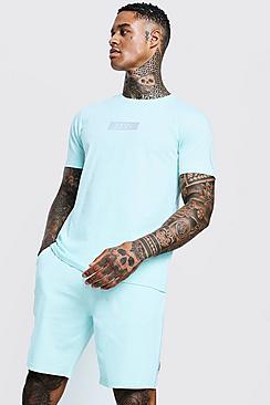 Boohoo Reflective Man Box T-shirt & Short Set