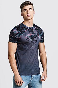 Boohoo Man Signature Leaf Print Faded T-shirt