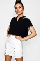 Boohoo Natalie Crop Swing Polo Tee