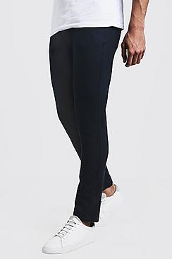 Boohoo Cotton Linen Blend Slim Fit Pants