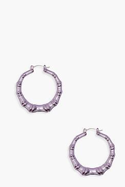 Boohoo Ivy Statement Bamboo Hoop Earrings