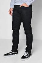 Boohoo Tapered Fit Black Denim Jeans In 11oz