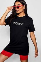 Boohoo Woman Slogan T-shirt
