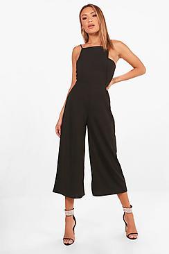 Boohoo Grace Square Neck Culotte Jumpsuit