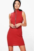 Boohoo Morgan O Ring Hich Neck Bodycon Dress