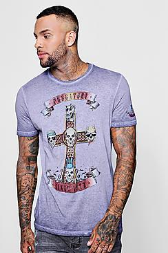 Boohoo Washed Skull Design T-shirt