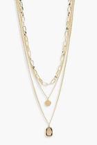 Boohoo Chain & Gem Layered Necklace