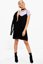 Boohoo Yasmin Choker Detail 2 In 1 Slip Dress
