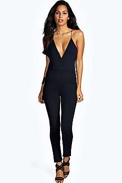 Boohoo Deep Plunge Jumpsuit