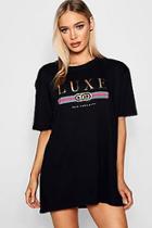 Boohoo Lacey Luxe Foil Print Sleep Tee