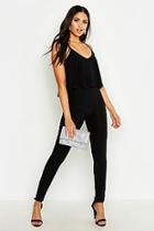 Boohoo Tall Strappy Frill Overlay Jumpsuit