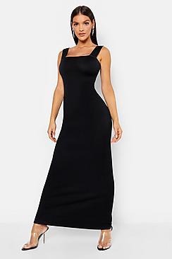 Boohoo Square Neck Strappy Maxi Dress