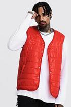 Boohoo Popper Front Sleeveless Padded Gilet