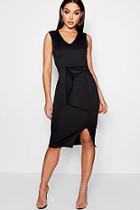Boohoo Eugenie Bow Detail Midi Dress