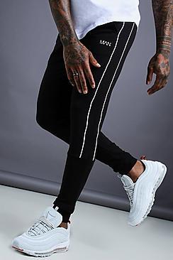 Boohoo Man Tapered Jersey Jogger With Side Piping